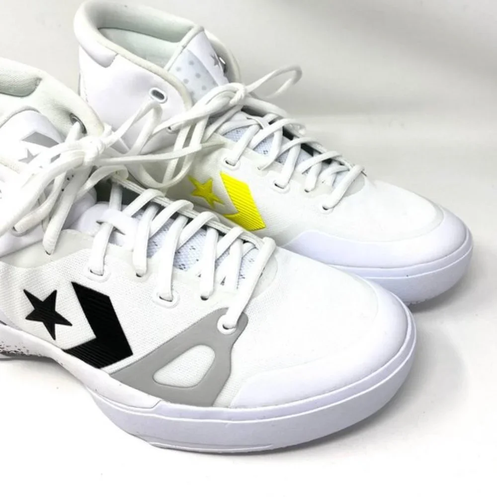 Converse G4 Hi Top White Black Lemon Venom Mesh Leather Sneakers Women's 169512C - Picture 2 of 8